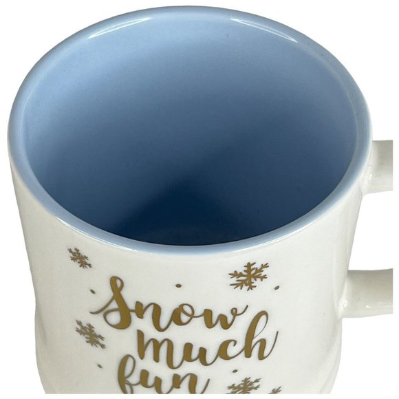 Threshold Snow Much Fun Mug Winter White Pale Blue Cup Target Home Ceramic - Picture 6 of 8